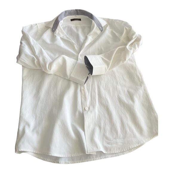 Vitarelli Button Up Shirt Adult 32/33 White Slim Fit long sleeve - Picture 4 of 11